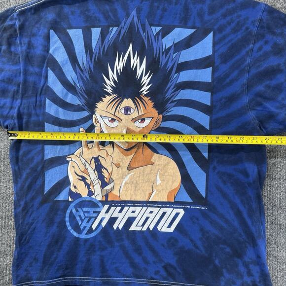 Hypland x Yu Yu Hakusho Tie Dye Blue Anime T-Shirt Double Side Print Mens L - Picture 8 of 10
